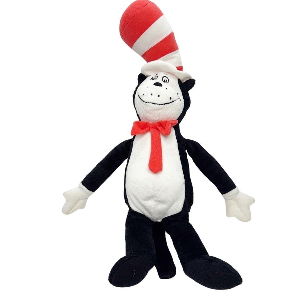 Dr Seuss Cat in the Hat Plush Kohls Cares Stuffed Animal 21 Inch Black White Red